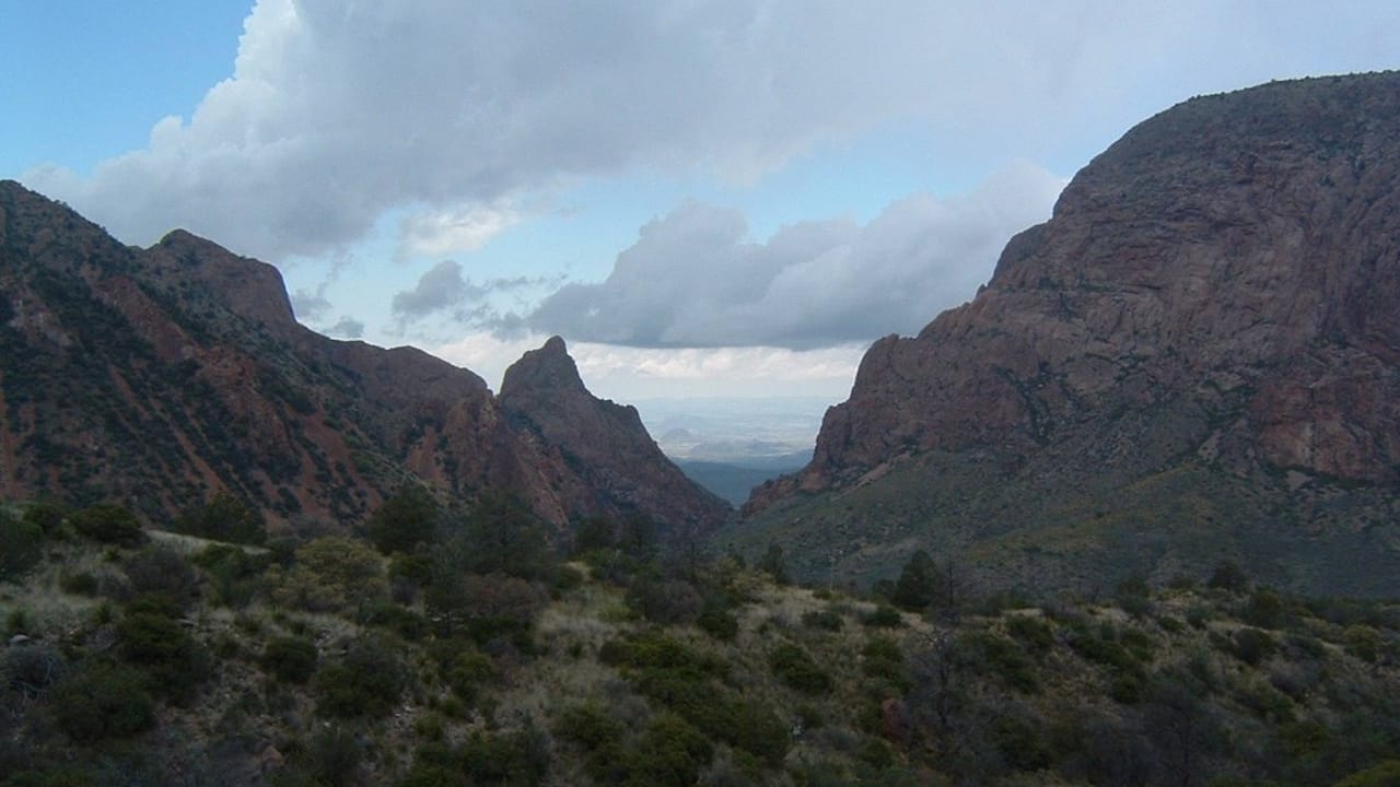 Beautiful image of the Window from the Window View Trail with the plains in the distance.