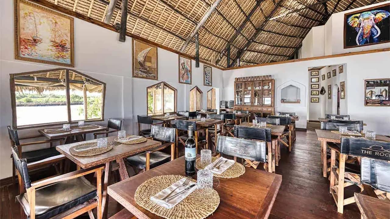 Interior dining room view of The Rock Restaurant.